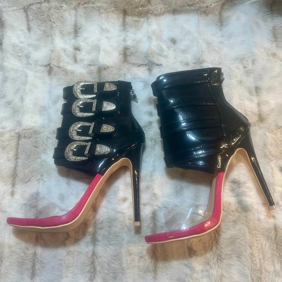 Mack J Western Inspired Buckle Multi Strap 5" High Heel - Picture 8 of 8